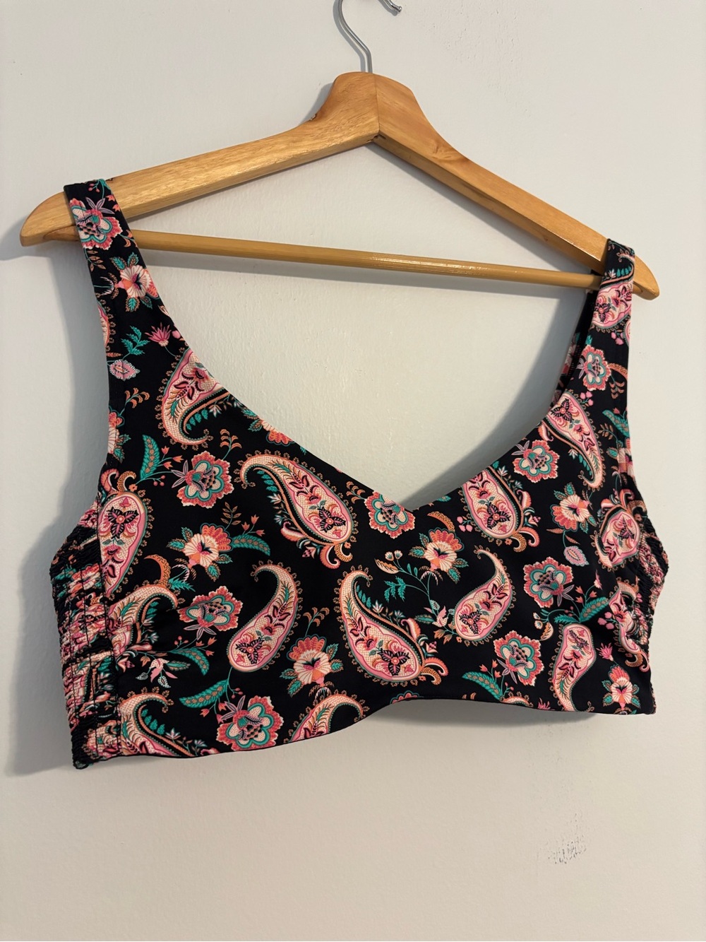 Lands' End Women’s Paisley Floral Bikini Swim Top - Medium (10-12)